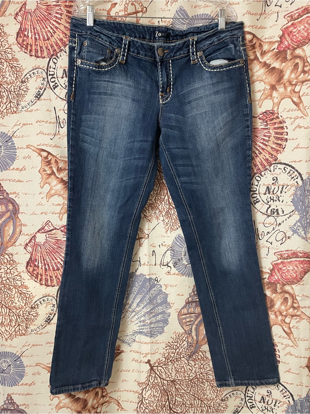 Wash Dark Blue Denim Jeans